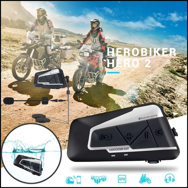 HEROBIKER Waterproof Wireless Bluetooth Intercom Motorcycle Headset Interphone HERO 2 Motorcycle Helmet Intercom Please Buy One Pair Two Pcs