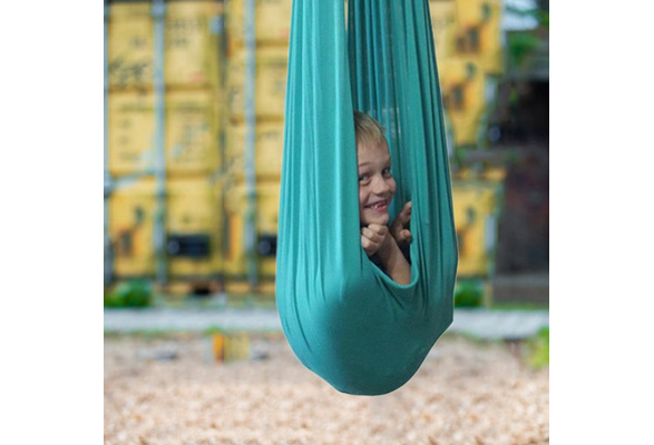 Lake Blue Elastic Kids Cuddle Swing Therapy Hammock for Autism ADHD ADD