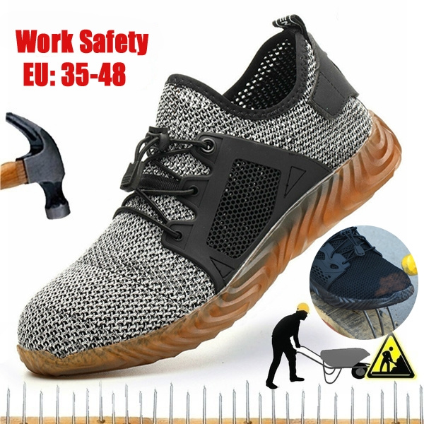 Men's Safety Steel Toe Boots Lightweight Work Shoes Indestructible Mesh Sneakers 