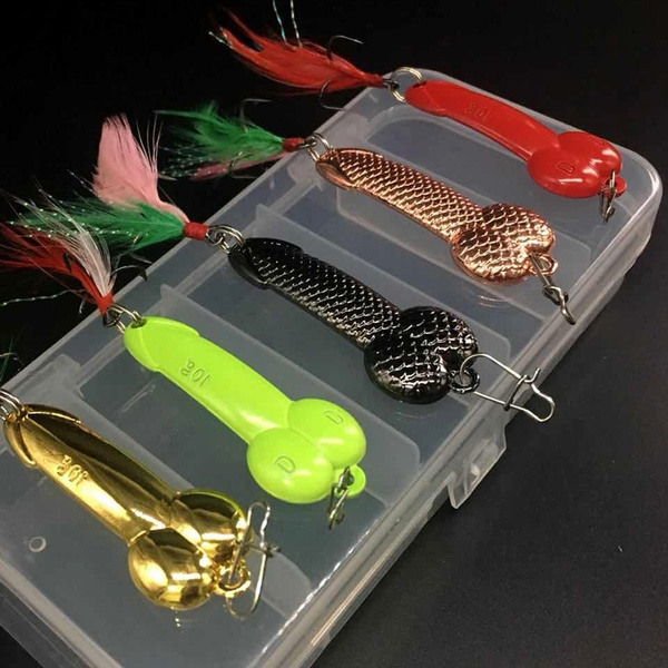 5Pcs/Box Hard Metal Fishing Lures Spoon Spinner Lure Gag Gift