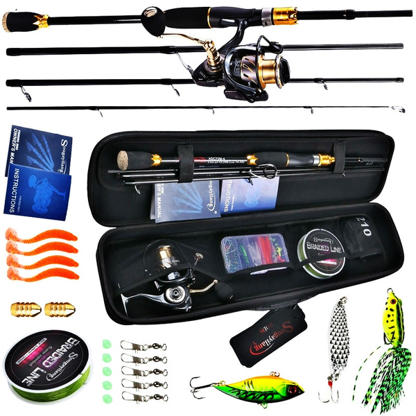 210 fishing pole rod and reel full set kit combo deal low price fishing rod  reel