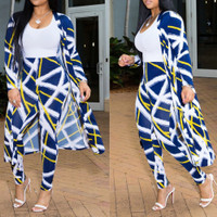 Faux Two-pieces Cardigan & Trousers 2Pcs