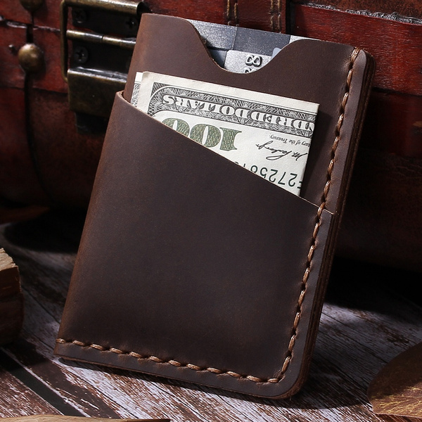 Minimalist Handmade Leather Card Wallet Holder