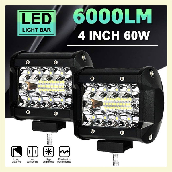 4INCH 60W Car Lights Led Car Lights Led Ligth Bar Led Spot Flood Light ...