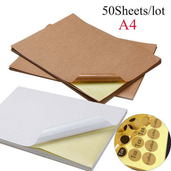 50Sheets/lot A4 Printer Supplies Good Quality Matt Self adhesive Blank Kraft Label Paper Label Sticker Printer Packaging Sign Printing Paper | Wish