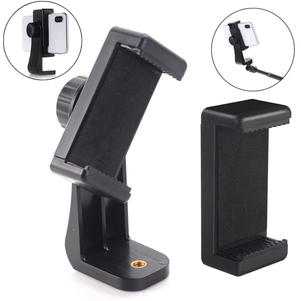 CHOK Smartphone Tripod Adapter Cell Phone Holder Mount Fits Iphone Samsung Phones Rotates Vertical Horizontal Adjustable Clamp - View #2