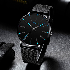 Fashion Mens Business Minimalist Watches Luxury Men Ultra Thin Stainless Steel Mesh Belt Analog Quartz Watch