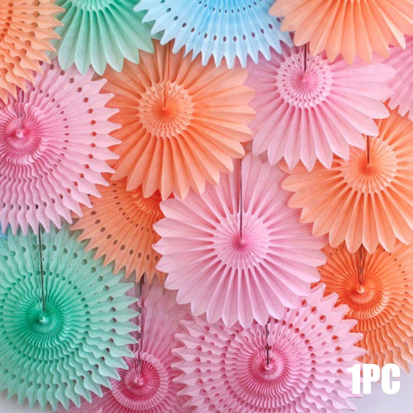 1pc New Tissue Paper Fan Decorative Flowers for Birthday Parties Bridal Showers