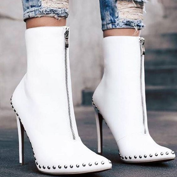 white stripper boots