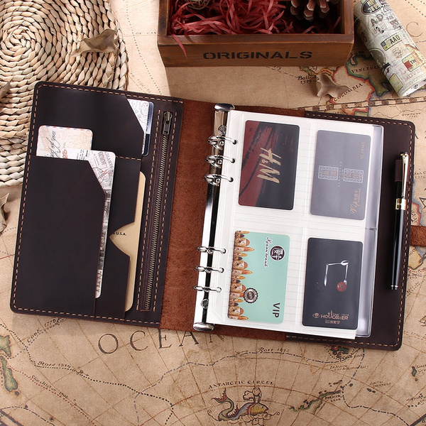 Personalized A5 Leather Ring Binder Notebook Organizer Planner Travel Refillable Wish - A5 Leather Notebook Binder Personalized A5 Leather Ring Binder Notebook Organizer Planner Travel Refillable Wish - A5 Leather Notebook Binder
