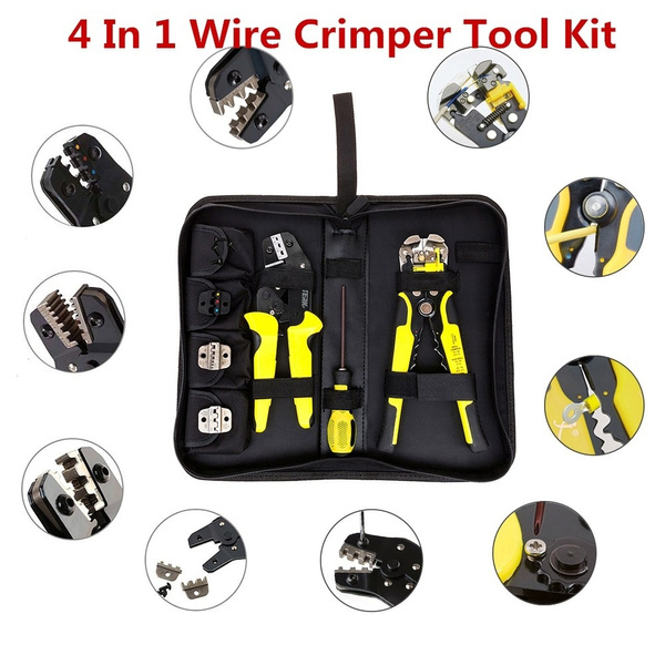 4 In 1 Wire Crimpers Ratcheting Terminal Crimping Pliers Cord End Terminals Tool