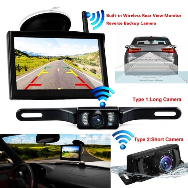 Wireless Car Backup Camera Rear View System Night Vision + 5 Mirror  Monitor Kit