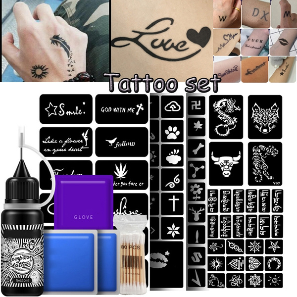 1 set Temporary Tattoo Body Paint Kit Makeup Supplies Waterproof