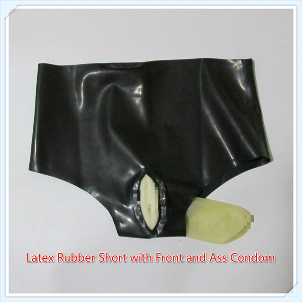 Latex Rubber Women Underwear With Two Condoms Short Unique New