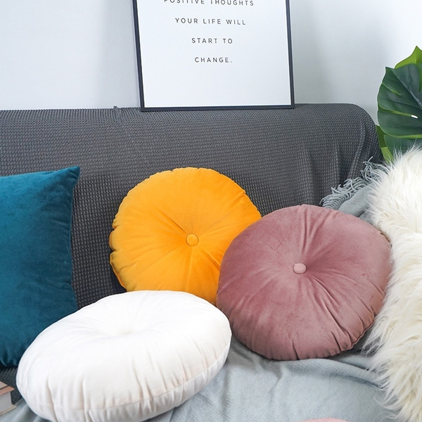 Round velvet seat cushion hot sale