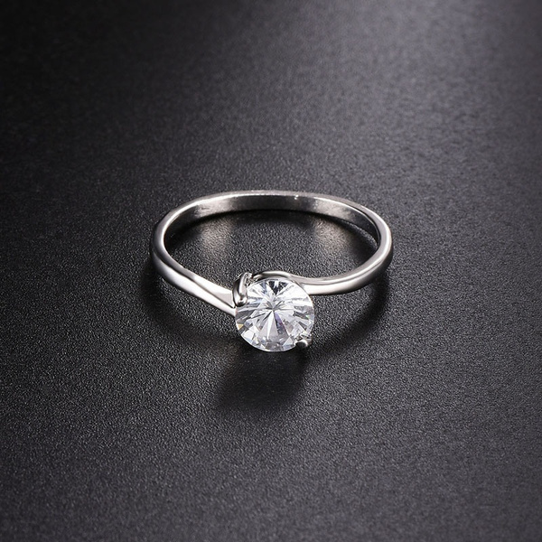 european cut diamond solitaire ring