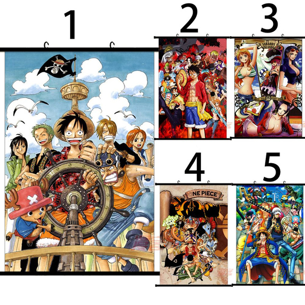 Japan Anime One Piece Monkey D Luffy The Straw Hat Pirates Posters Handing Picture Cartoon Painting 40 60 Cm Wish