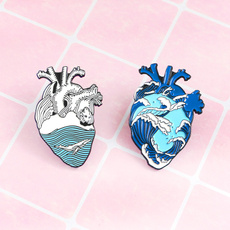 Blues, Heart, brooches, Jewelry