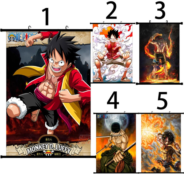Japan Anime One Piece Monkey D Luffy Roronoa Zoro Portgas D Ace Posters Handing Picture Cartoon Painting 40 60 Cm Wish