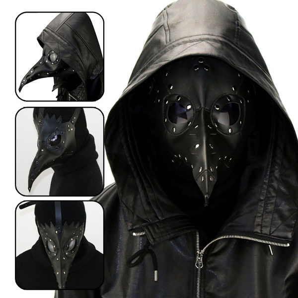 Leather Plague Doctor Steampunk Bird Mask Gothic Cosplay Halloween Mask 