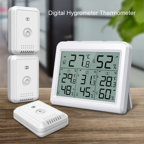 LCD Thermometer Indoor Outdoor Digital Hygrometer Temperature Humidity Alarm 