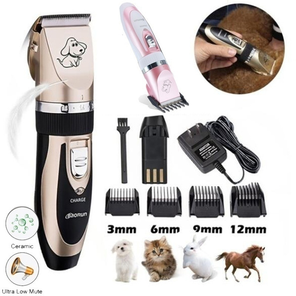 Portable Gold Pink Mute Rechargeable Pet Hair Clipper With 6pcs 