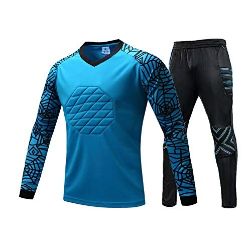 Padded Goalkeeper Uniform Men Soccer Goalie Shirts and Shorts