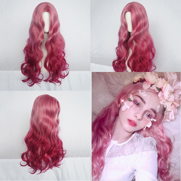 pink wig curly