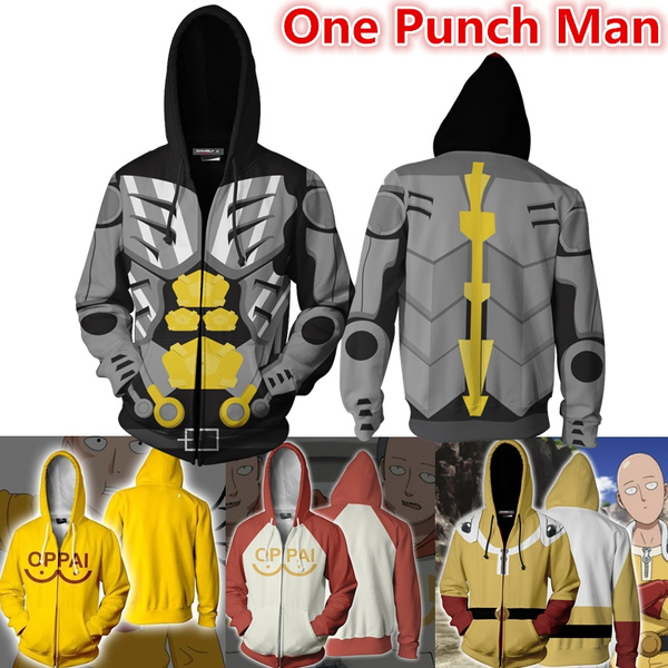 New 3D Print Hot Anime One Punch Man Zip up Hoodies Saitama Genos ...
