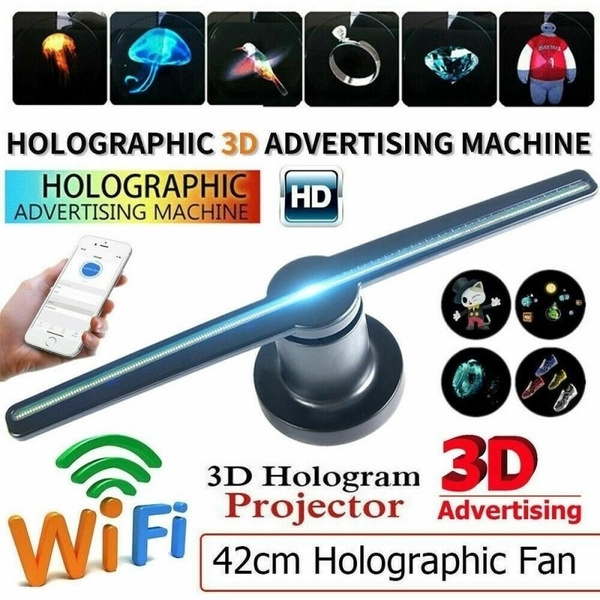 New LED 3D Holographic Projector Hologram Player Advertising Machine  Display (100-240V)
