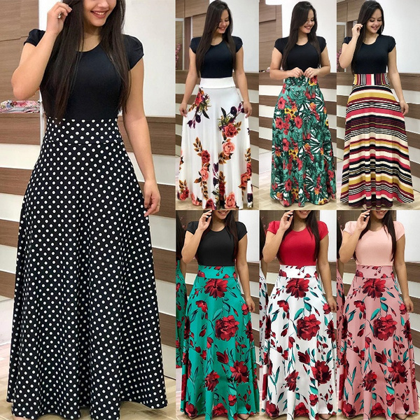 Women's Fashion Dress High Waist Print 