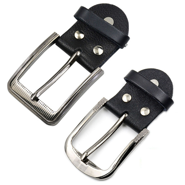 Men's Chrome Finish Single Prong Square Belt Buckle Replacement Pin Buckles  for Leather Belt
