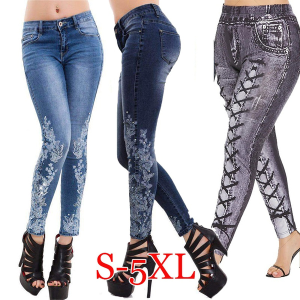Gothic Stretch Denim Jeans Pants 