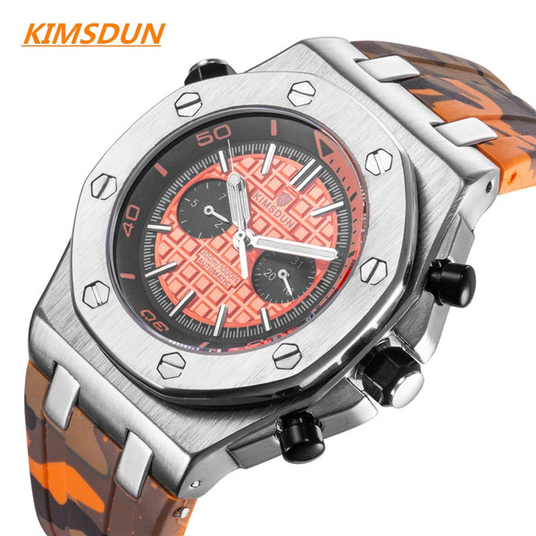 KIMSDUN top luxury brand fashion three needles sport men watch men