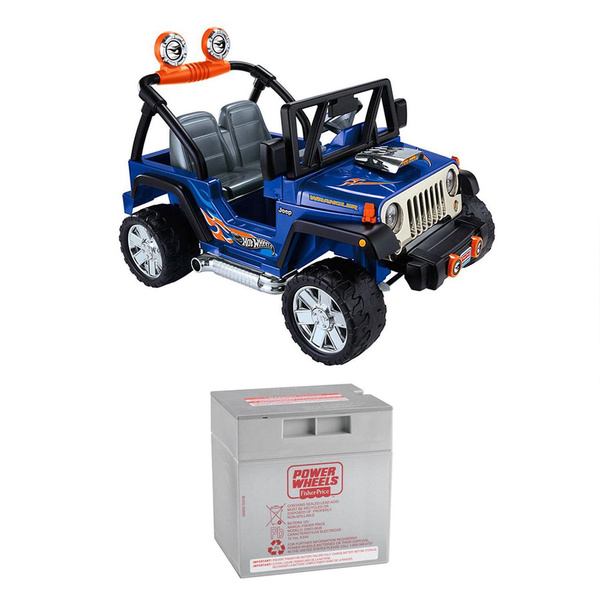 Power Wheels Hot Wheels Jeep Wrangler 12 V Ride-On + Replacement Battery |  Wish