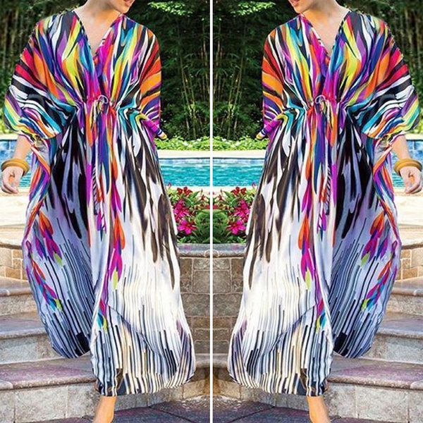 bohemia striped shirt maxi dress