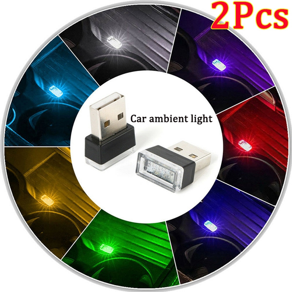 2Pcs Flexible mini usb led light colorful lamp for car atmosphere lamp bright