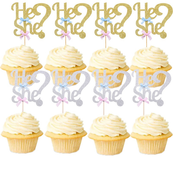 Gold and Silver Cupcake Toppers