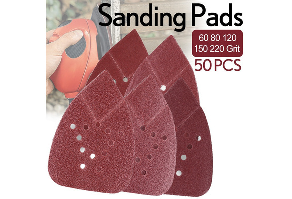 LotFancy lotfancy sanding pads for black and decker mouse sanders, 50pcs 60  80 120 150 220 grit sandpaper sheets assortment - hook and