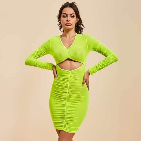 Sexy neon green clearance dress