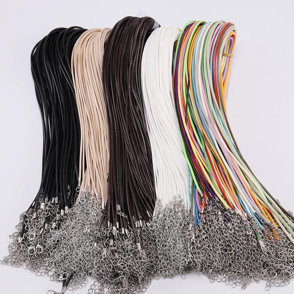 Necklace Rope Thread 12Pcs Leather Adjustable Braided Rope Necklaces&Pendant Lobster Buckle ...
