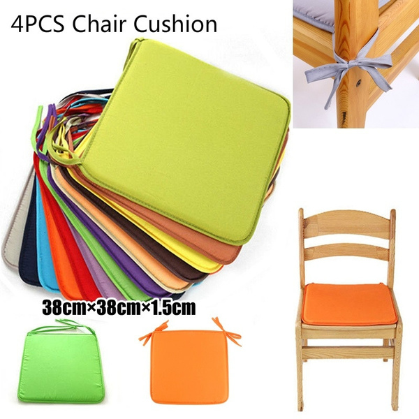 Waterproof Chair Seat Pads Outdoor Cushion Tie on Garden Patio Removable Cover 