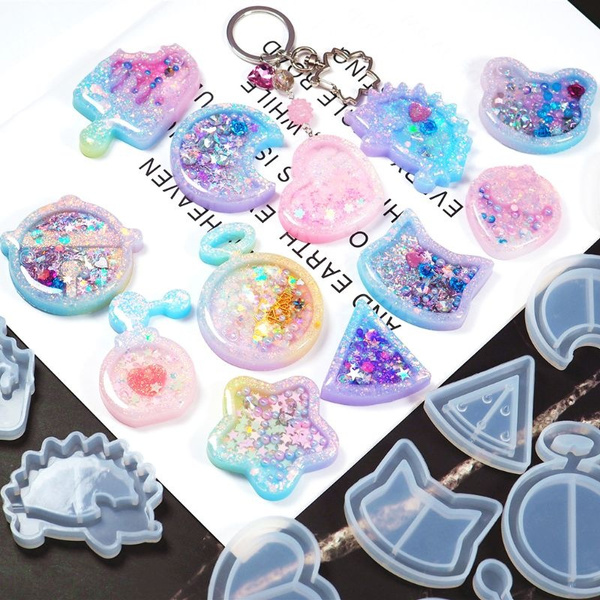 Maze Crystal Key Chain Jewelry Making Tools Resin Mold UV Epoxy Silicone Mould 