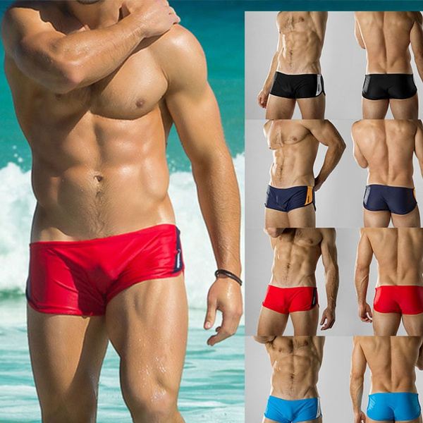 Suits Verão Boy Swim Boxer Mens Sexy Slim Fit Swimming Shorts