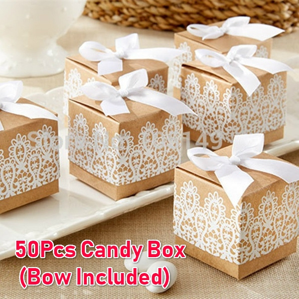 NEW White Kraft Paper Cardboard Candy DIY Wedding Party Favor 10pc 50pc LOT 