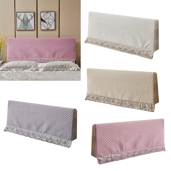 Dust Cover European Cotton Cover Thicken For Bedroom Decoration 75 uyeoco Bed Headboard Cover/Headboard Cover Double Bed Beige Padded Elastic Cover Protector Color : Beige, Size : 190cm