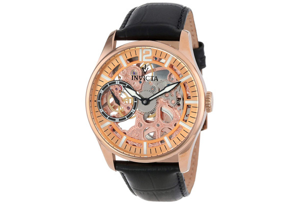 Invicta Men s Vintage 12407 Rose Gold Leather Automatic Fashion Watch