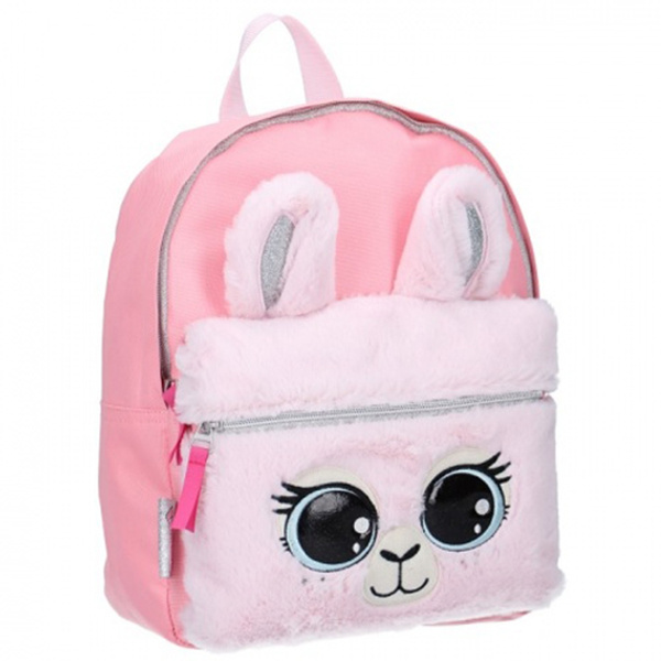 Les Tresors De Lily Q8690 Sac a dos peluche Lama Mania rose