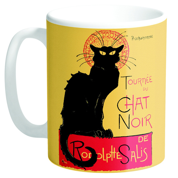 Les Tresors De Lily Q29 Mug Ceramique Chat Noir De Rodolphe Salis Jaune Noir Rouge 9 5x8 Cm Ceramic Mug Chat Noir De Rodolphe Salis Yellow Black Red 9 5x8