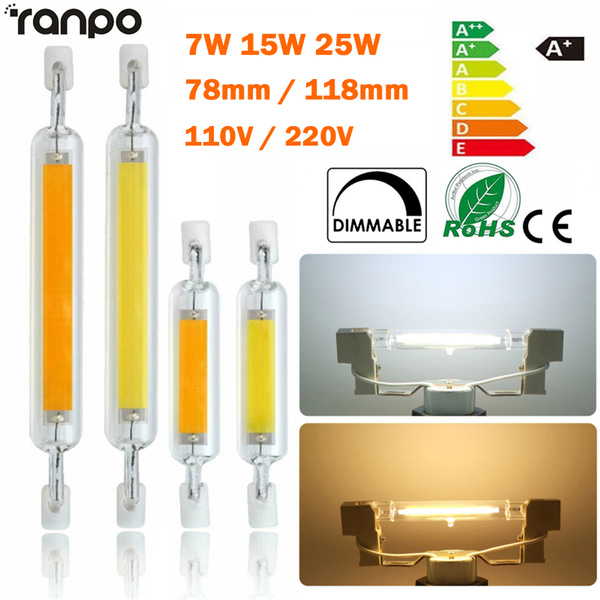 Dimmable R7S LED Glass Tube Light Ceramic COB Bulbs 7W 15W 28W 78mm 118mm Lamps Dimmable R7S LED Glass Tube Light Ceramic COB Bulbs 7W 15W 28W 78mm 118mm Lamps